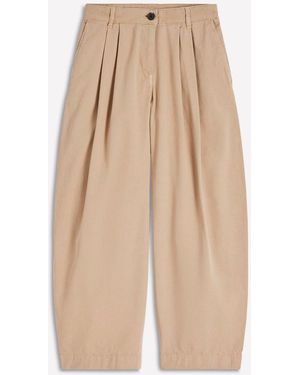 Boden Pleat Barrel Leg Pants - Natural