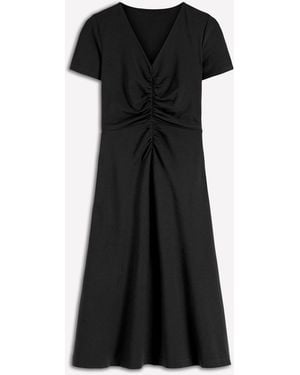 Boden Una Ruched Front Ponte Dress - Black