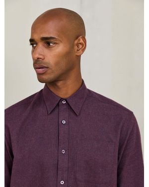Next Long Sleeve Plain Brushed Shirt - Purple