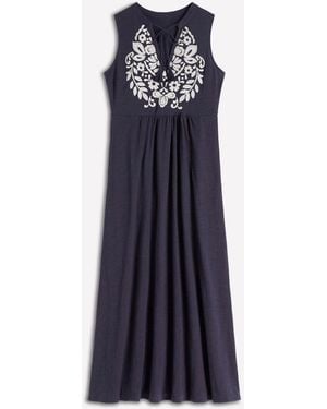 Boden Notch Neck Jersey Maxi Dress - Blue