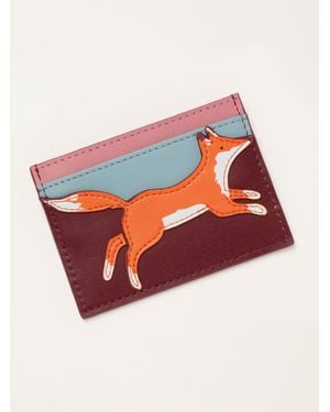 FatFace Burgundy Applique Fox Card Holder - Red