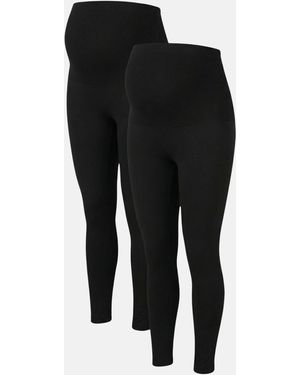 Seraphine Soft Bamboo Maternity Leggings 2 Pack - Black