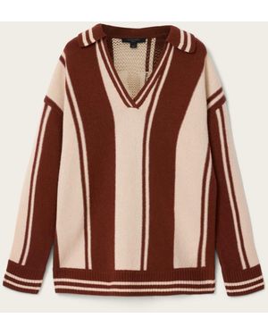 AllSaints Allsaints Tay Long Sleeve Polo Shirt - Brown