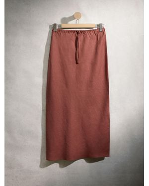 Next N. Premium 100% Linen Column Skirt - Brown