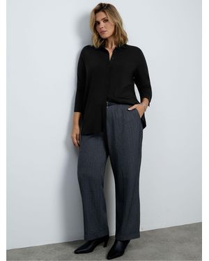 Live Unlimited Button Through Collared Shirt - Black