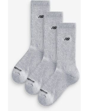 New Balance Active Crew Socks 3 Pack - Grey