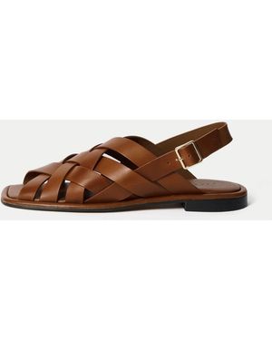 Jigsaw Woven Fisherman Sandals - Brown