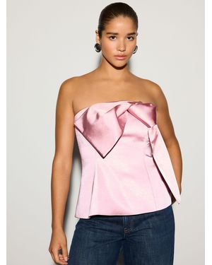 Next Satin Bow Detail Bandeau Top - Pink