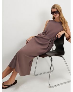 River Island Sleeveless Belted Maxi Dress - Brown