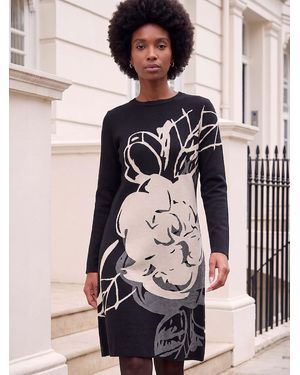 Roman Rose Jacquard Knit Dress - Natural