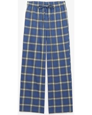 Superdry Cotton Check Elastic Pants - Blue