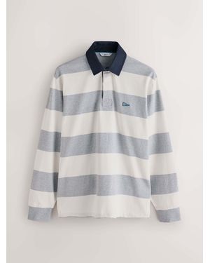 Next Horizontal Stripe Rugby Shirt - Gray