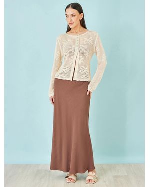 Yumi' Viscose Maxi Skirt - Green