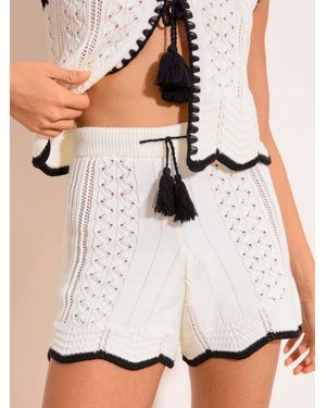 Lipsy Crochet Shorts - Natural
