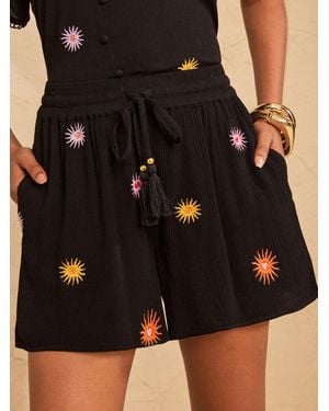 Love & Roses Beach Shorts - Black
