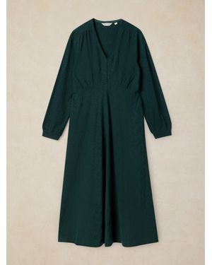 White Stuff Megan Embroidered Jersey Dress - Green