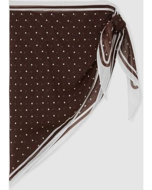 Reiss Chocolate Sariah Polka-Dot Beach Cover-Up Sarong - Brown