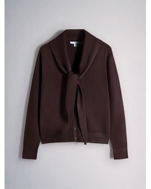 The Set 2 Pack Tie Neck Cardigans Toad/ Chocolate Plum - Brown