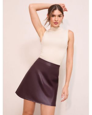 Friends Like These Faux Leather Mini Skirt - Purple