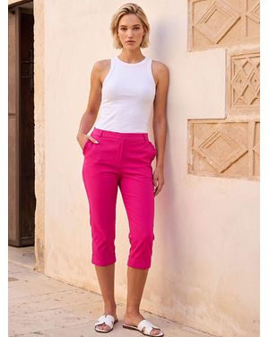 Roman Frill Pocket Bengaline Crop Pants - Pink