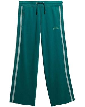 Superdry Stripe Athletic Essentials Logo Straight Sweatpants - Green