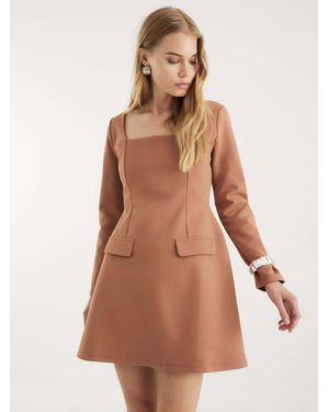 River Island Square Neck Mini Dress - Brown
