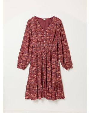 FatFace Fatface Eden Jacquard Mini Dress - Red