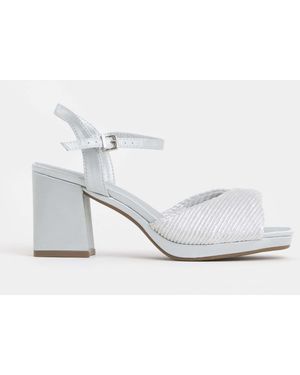 JD Williams Wide Fit Pleated Two Part Heels - White