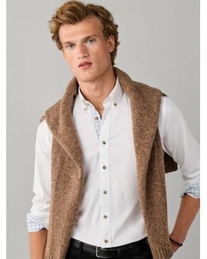 Hackett Tailored Fit Multi Trim Flannel Shirt - Natural