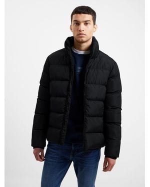 French Connection Mittellange Jacke Mit Stehkragen - Schwarz