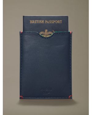 aubi Lanshaw Leather Passport Sleeve Wallet - Blue