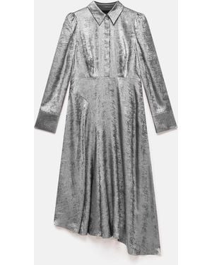 Mint Velvet Midi Shirt Dress - Gray