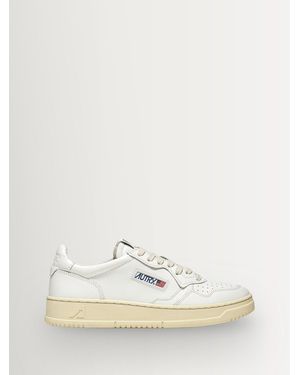 Autry Medalist Leather Low Top Sneakers - Natural