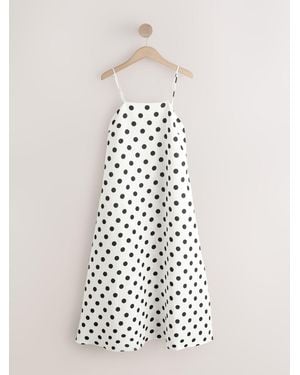 Next Square Neck Cami Midi Dress - White