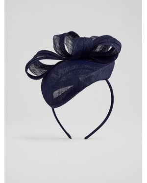 LK Bennett Elowen Mesh Bow Detail Fascinator Hat - Blue