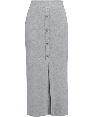 Gina Bacconi Arlette Button Front Knitted Skirt - Gray