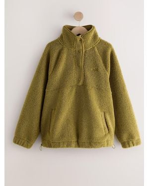 Self Borg Popper Neck Sweater - Green