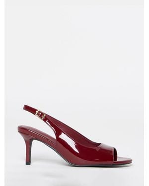 Simply Be Cherry Extra Wide Fit Peep Toe Heeled Sandals - Red