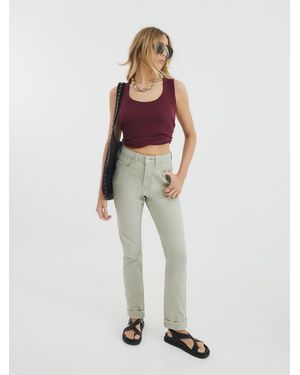 River Island River Island Mom Ecru Sculpted Jeans - White