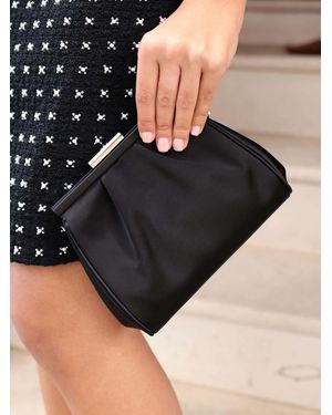 Linzi Flirt Ruched Clutch Bag - Black