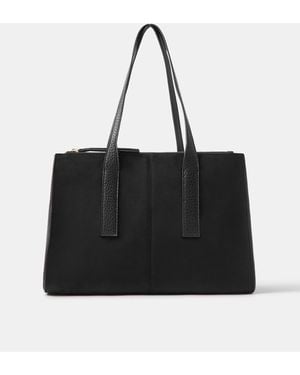 Accessorize Double Zip Laptop Shoulder Bag - Black