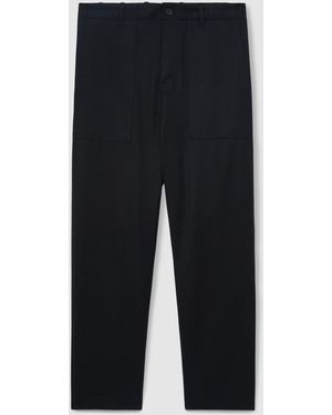 Reiss Lyocell Cotton Wide Utility Pants - Blue