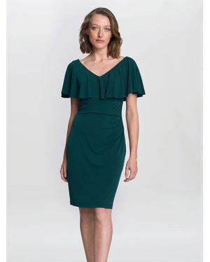 Gina Bacconi Allie Flutter Sleeve Cocktail Dress - Green