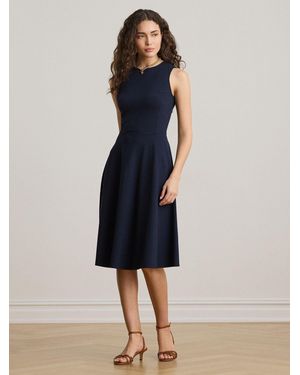 Ralph Lauren Charley Cotton Stretch Jersey Sleeveless Midi Dress - Blau