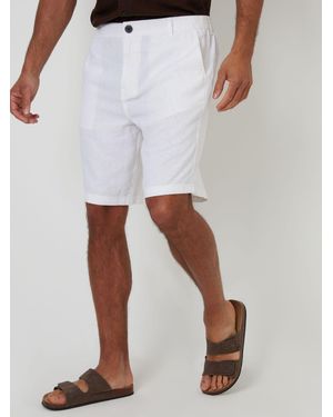 Threadbare Linen Blend Shorts - White