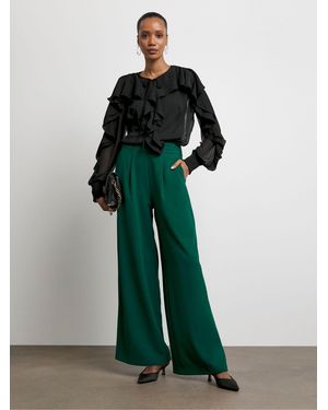 Joanna Hope Pleated Wide Leg Pants - Green