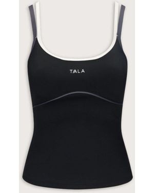 Tala Contrast Double Strap Vest - Black