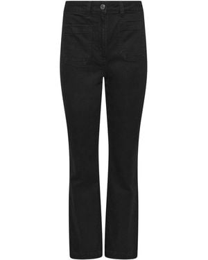 M Com Petite Front Pocket Flare Jeans - Black