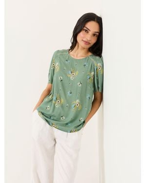 FatFace Fatface Sofia Embroidered Blouse - Green