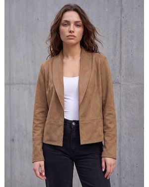 Roman Petite Faux Suede Jacket - Grey